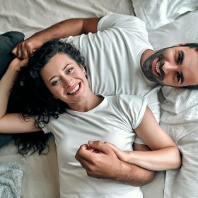 Young couple in bed